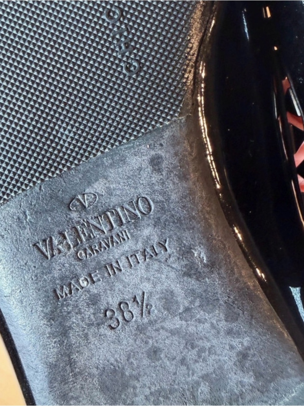 Valentino Garavani Black Patent Noir Rockstud Flats 8.5 - Picture 10 of 11